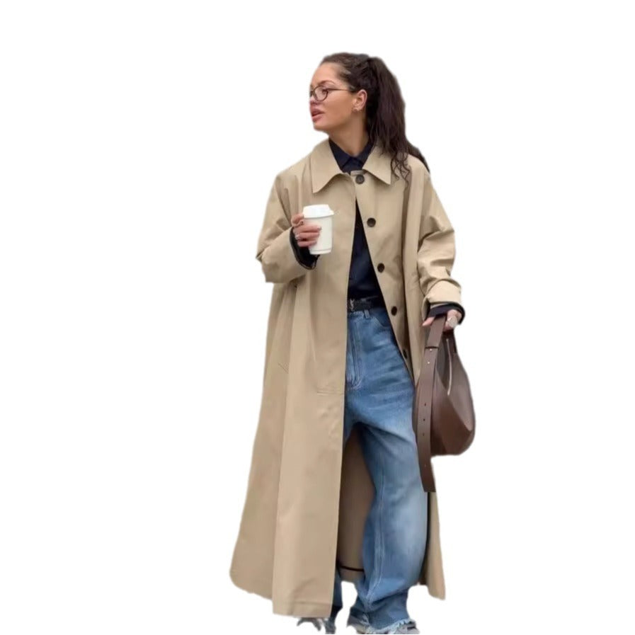 Women's Mid-length Over-the-knee Single-breasted