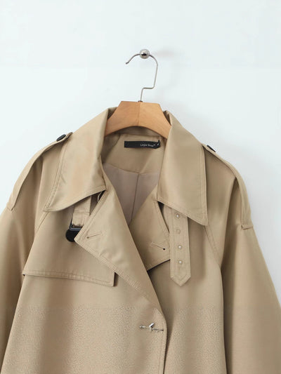 Autumn Elegant Double-breasted Mid-length Trench Coat