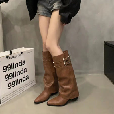 Stivale da cowboy western retrò a punta