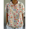 Pullover da donna a maniche corte stampato