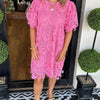 Womens Fashionable Lace Short-sleeve Dress