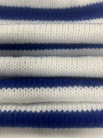 Pullover lavorato a maglia a righe con colori a contrasto, manica lunga, scollo tondo