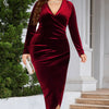 Women's V-neck Dress With Regular Sleeves