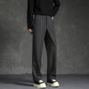 Black Loose Drooping Straight Casual Suit Pants