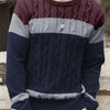 Men's Color-block Crew Neck Sweater European And American Pullover Multicolor