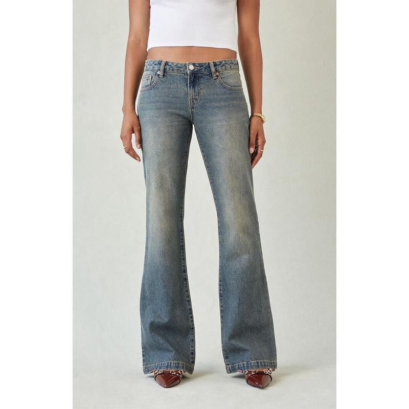 Jeans Bootcut Lavati Effetto Usurato Slim-fit Stile Vintage