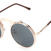 New Vintage Round Steampunk Sunglasses Flip-Up UV Protection Metal Frame Men And Women Summer Cycling Sun Glasses