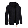 Men's Sports Fitness Casual Jacquard Sweater Hooded Coat