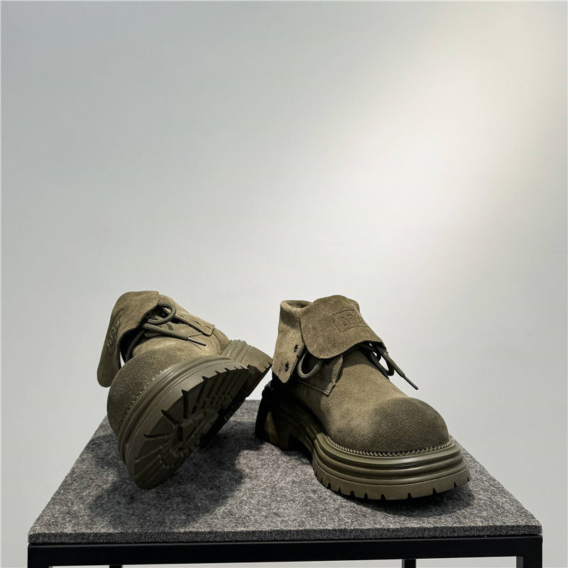 Retro Distressed Worker All-match Thick-soled Two-way Boots