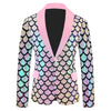 Costume maschile in velluto colorato con paillettes a squame reversibili