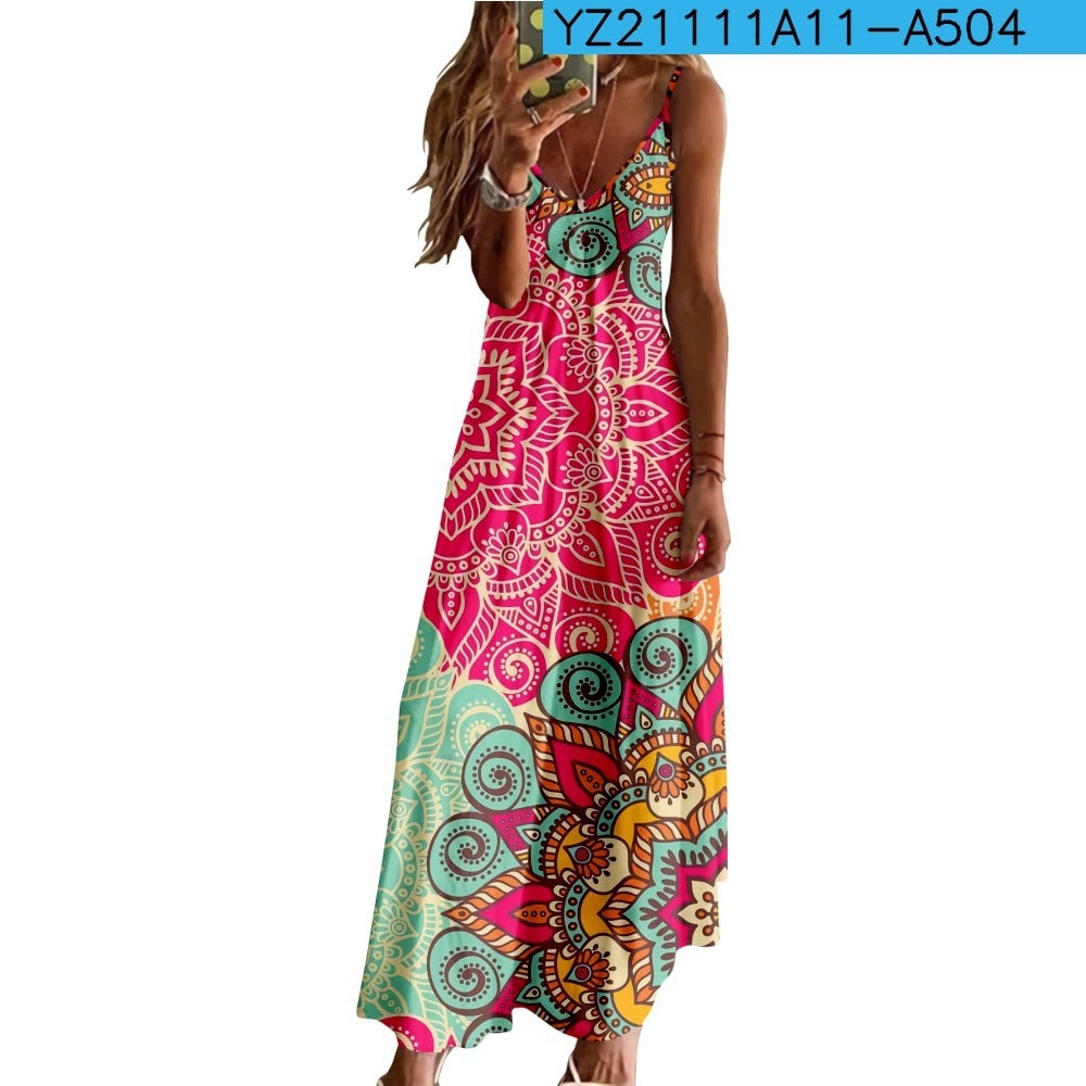 New Summer Waist-tight Dress Bohemian Sling Slim Fit Skirt