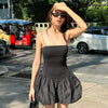 Women's Solid Color Sleeveless Strap Stitching Short Dress