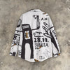 Hand-painted Graffiti Digital Printing Shirt Autumn And Winter New