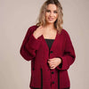 Loose-fitting V-neck Pocket Contrast Color Knitted Cardigan Sweater Coat