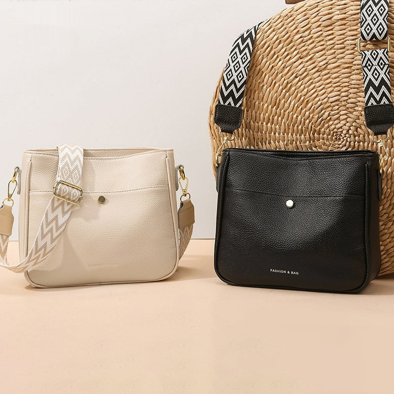 Borsa a tracolla casual in pelle con strato superiore in pelle bovina