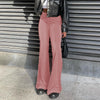 Solid Color Velvet Elastic High Waist Slim Casual Flared Pants Women's Fashion Trousers