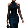 High Waisted Dress Neck Hanging Banquet Evening Gown
