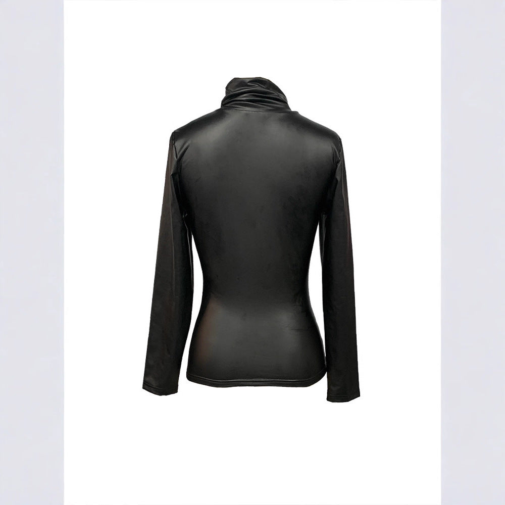 Women's All-match Stretch Half Turtleneck Slimming Bottoming Shirt