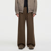 Men's Straight Fleece-lined Casual Wool Trousers