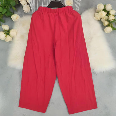 Temperament Pure Color Cotton And Linen Casual Trousers Harem Pants