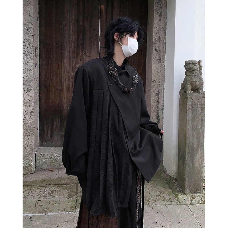 Spring Men's Design Pleated Shirt