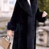 Women's Thick Faux Rabbit Fur Thick Mid-length Leather Fur Coat