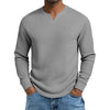 Men's Slim-fit Casual Long-sleeve V-neck Top