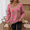 Women's Leopard Pattern Jacquard Knitted Sweater