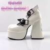 Light Luxury High Heels Women's Nude White Chunky Heel Mary Jane Shoes