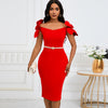 Abito elegante tridimensionale floreale da donna
