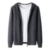 Men's Cashmere Cardigan Youth Casual Hooded Zipper Thickening Cardigan