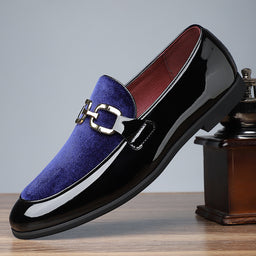 Men's Glossy Pointed British Style Frosted Suede Business Casual Leather Shoes