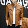 Youth Motorcycle Pu Leather Stand Collar Jacket