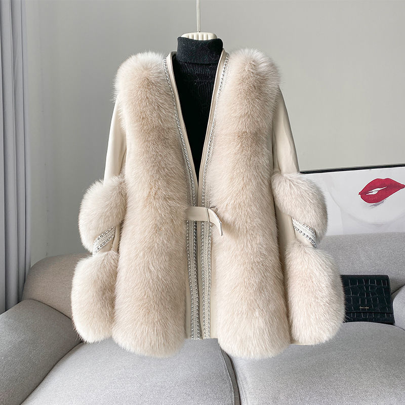 Loose Fashionable Warm Mid-length Fur Coat
