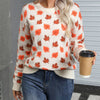 Maple Leaf Christmas Round Neck Hot Sweater