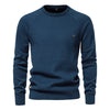 Autumn And Winter New Cotton Men's Sweater Pullover Solid Color Raglan Sleeve Sweater