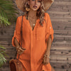 Sleeve Pocket Patched Cover Up Dress,Summer Beac