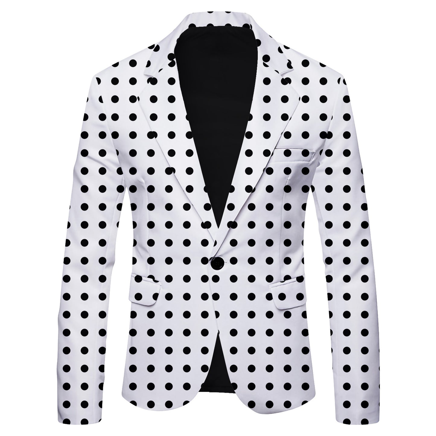 Giacca da abito casual da uomo monopetto con stampa a pois