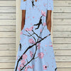 Women's Oil Painting Flower V-neck A- Line Dress