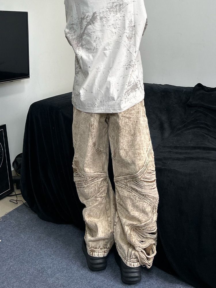 Pantaloni da donna larghi e versatili con piegatura a coltello da pavimento americani