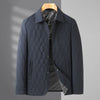 Men's Jacket Lightweight Business Diamond Lattice Shirt Autumn Winter Cotton-padded Coat