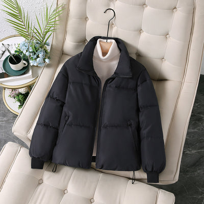 Short Korean Style Loose Stand Collar Puffer Jacket Versatile Commuter Style