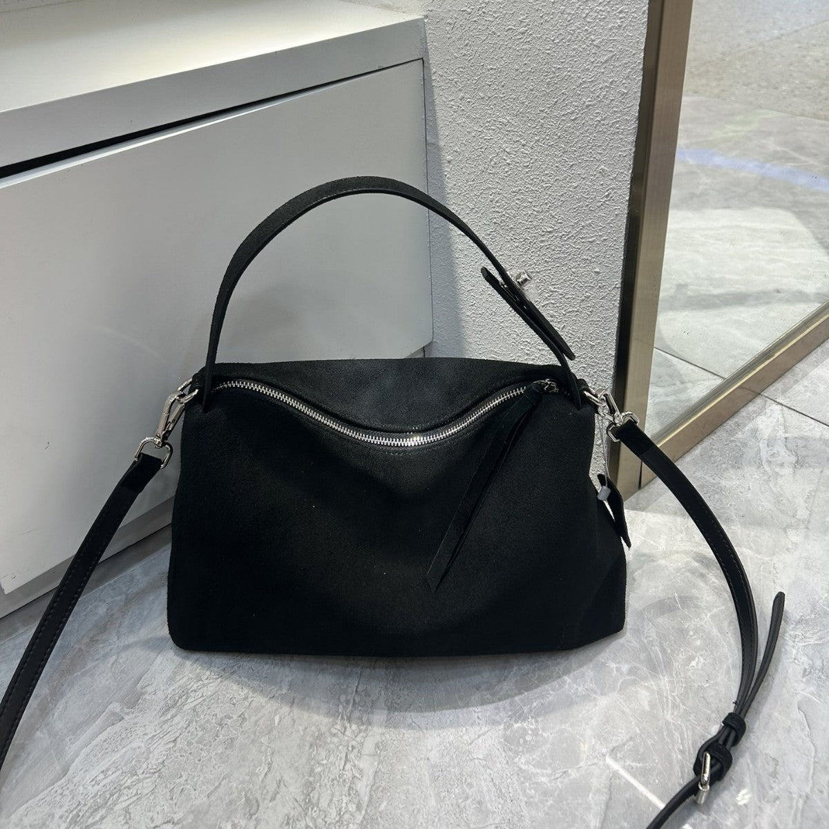 Crossbody Pillow Bag Women's One-shoulder Matte Cowhide Commuter Bag