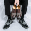Fashion Brogue Men's Korean-style Casual Formal Wear Leather Shoes