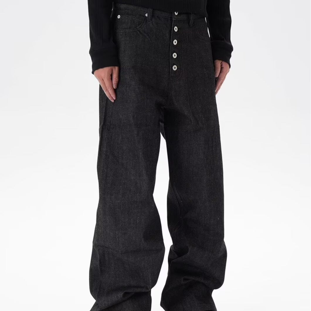 American Vintage Raw Denim Curved Knife Jeans For Men