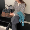 Retro Loose Soft Glutinous Striped Sweater For Women