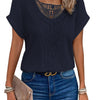 T-shirt a maniche corte taglie forti con patchwork di pizzo traforato, sito indipendente, transfrontaliero