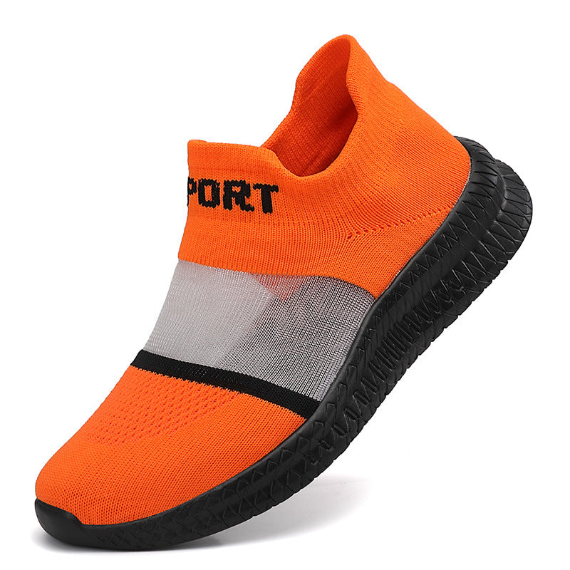 Breathable Casual Couple Running Flying Woven Sports Sock Shoes