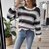 Women's Base Shirt Striped Colored Pullover Casual Sweater