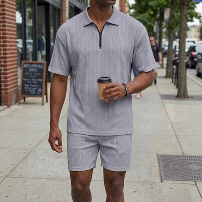 Polo da uomo, casual, a maniche corte, pantaloncini sportivi